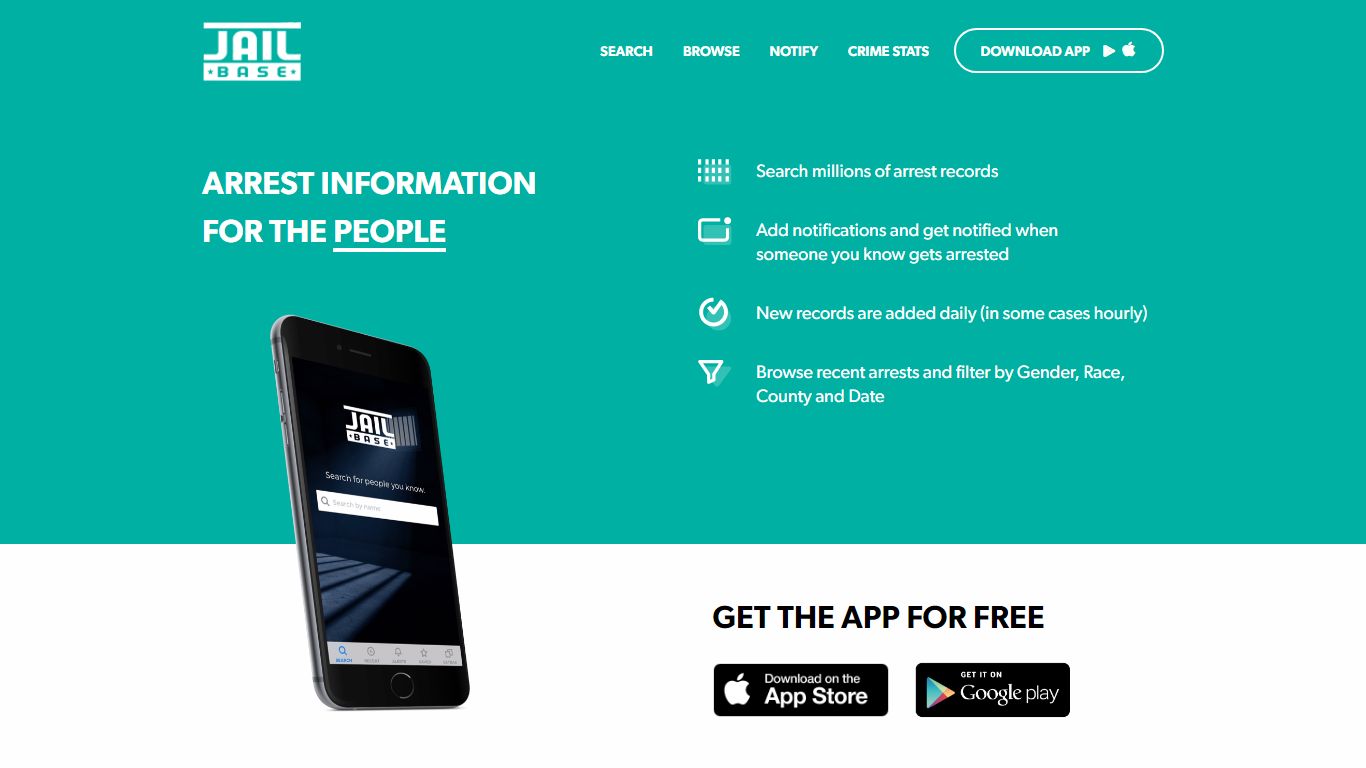 Mugshot Mobile App | JailBase