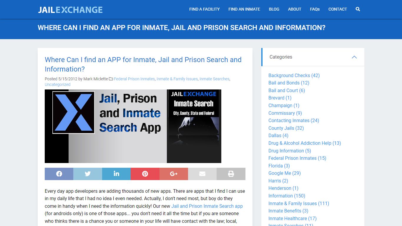 Where Can I find an APP for Inmate, Jail and Prison Search and ...
